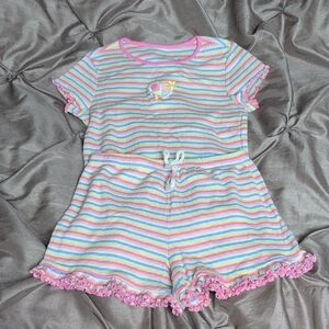 365 Kids Multicolor Striped Kids Set with Pink Trim